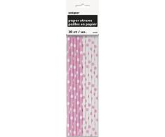 Unique Party Supplies Polka Dot Papier Trinkhalme, 10 Stück