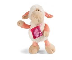 Nici 42186 Mäh Schaf Jolly Kuscheltier Mellow mit Umhängetasche, weiß/rosa, 35 cm