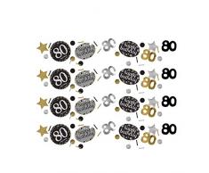 amscan 361965 Konfetti 80 Silver & Gold