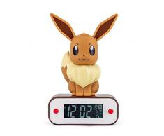 Teknofun 811370 Pokémon Evoli Wecker und LED Lampe 3D, Braun