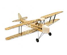 Jamara 006149 - Tiger Moth 1400 mm CNC Lasercut Bausatz - Holzbaukasten, Rumpf aus Balsa- und Sperrholz, Tragflächen aus Holz in Rippenbauweise, Lasergeschnitten, 4 Kanal, elektrischer Antrieb