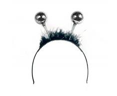 Folat Haarreif - Tiara mit Discokugel, Silber