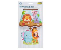Idena 31253 - LED Wandsticker Lampe Wildtiere, mit Licht Sensor, ca. 31 x 18 cm