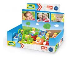 Lena 01579EC My First Racer KIGA Set 10er, Kindergarten Pack Fahrzeugen, 10 Spielfahrzeuge mit Figur, 5 Fach Sortiert, Motorrad, Flugzeug, Rennwagen, Pickup, Polizei, für Kinder ab 12 Monaten