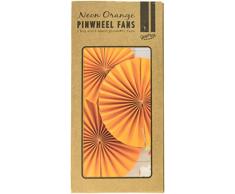 Ginger Ray Neon Geburtstag Fan Windrad Dekoration für Hochzeit oder Party (3er Pack), orange Fächer, Hängedeko Orange