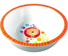 HABA 304466 - Schüssel Regenbogenfarben, Schüssel für Kinder aus Melamin mit Bären-Motiv, für die Spülmaschine, verrutscht nicht