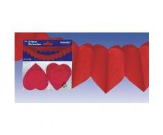 Girlande Herzform - rot, 2 m