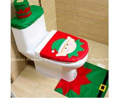 Gifts 4 All Occasions Limited SHATCHI-503 Toilettensitzbezug und Teppich, Weihnachtsdekoration, 3 Stück