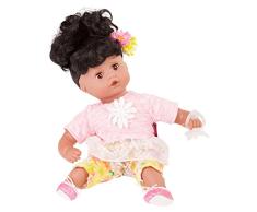 Götz 1720819 Muffin Daisy Do Puppe - 33 cm große Babypuppe mit Krausen schwarzen Haaren und braunen Schlafaugen - Weichkörperpuppe in 7-teiligen Set