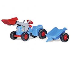 Rolly Toys 630042 rollyKiddy Classic | Trettraktor mit Lader u. Automatikverriegelung | Traktor mit Anhänger | Farbe blau | für Kinder ab 2,5 Jahren