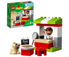 LEGO 10927 DUPLO Pizza-Stand Spielset mit Pizza und einer Hundefigur, Große Steine Spielzeug für Kleinkinder ab 2 Jahren
