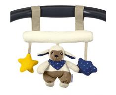 Sterntaler Spielzeug zum Aufhängen mit Klettverschluss, Schaf Stanley, Inklusive Rassel, Alter: Für Babys ab der Geburt, Beige