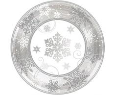 amscan International 541559 Teller SPKLG Snowflake MET 17,7 cm
