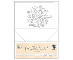 Ursus 54580000 - Grußkarten gelasert, 200 g/qm, 5 Stück, lebensbaum weiß