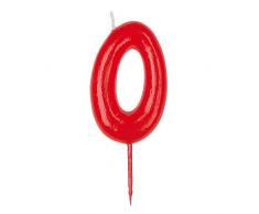 Dekora 345181 Geburtstagskerzen, Zahl 0, 5,5 cm, Rot