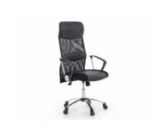 Bürostuhl schwarz Leder höhenverstellbar DESIGN