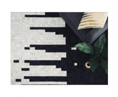 Teppich schwarz-beige 80 x 150 cm Leder BOLU