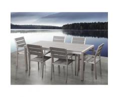 Gartenmöbel Set Polywood grau 6-Sitzer VERNIO