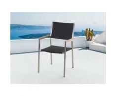 Gartenstuhl schwarz Rattan GROSSETO