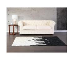 Teppich schwarz-beige 160 x 230 cm Leder BOLU