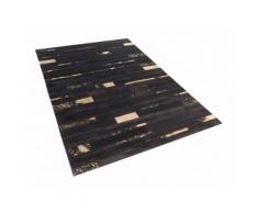 Teppich braun-gold 140 x 200 cm Leder ARTVIN