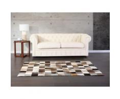 Teppich braun-beige-grau 80 x 150 cm Leder SOKE