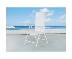 Gartenstuhl weiss Aluminium verstellbar CATANIA