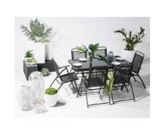 Gartentisch Stahl schwarz 140 x 80 cm LIVO