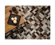 Teppich braun-beige 160 x 230 cm Leder CESME