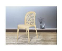 Esszimmerstuhl beige Kunststoff RUBIN