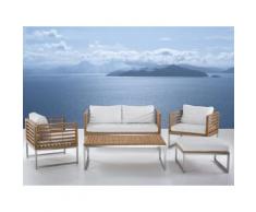 Gartenmöbel Set Holz 4-Sitzer Auflagen beige BERMUDA