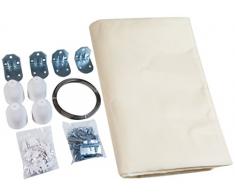 Windhager Sonnensegel für Seilspanntechnik Komplett-Set inkl. Sonnen-Segel 270 x 140 cm, ideal für Pergola oder Wintergarten für idealen Sonnenschutz, CREMEWEISS 10868