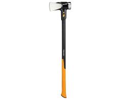 Fiskars Spaltaxt IsoCore XXL zum Spalten von Stammstücken oder zum Eintreiben von Keilen, Länge: 92 cm, Gewicht: 5,22 kg, Schwarz/Orange, 1020220
