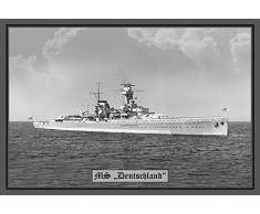 Schatzmix MS Deutschland kriegschiff Boot Metal Sign deko Sign Garten Blech