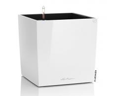 LECHUZA CUBE Premium 30, Weiß Hochglanz, Hochwertiger Kunststoff, Inkl. Bewässerungssystem, Herausnehmbarer Pflanzeinsatz, Für Innen- und Außennutzung, 16460