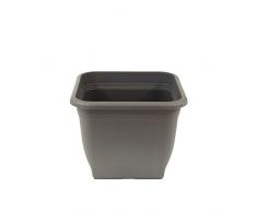 greemotion Pflanzkübel Pia Anthrazit-Grau - Blumentopf 33x33cm - 14,5L Blumenkübel eckig - Übertopf UV-beständiger Kunststoff - Pflanztopf frostsicher - Pflanzgefäß mit Bodenlöchern - Pflanzen-Zubehör