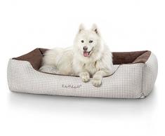 Knuffelwuff 13097 Kuschel Hundebett Lina Karo - Größe XXL, 120 x 85 cm, braun