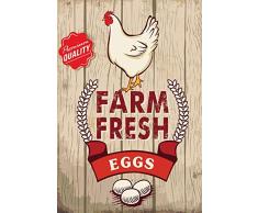 Schatzmix Farm Fresh Eggs Premium Quality Eier Metal Sign deko Sign Garten Blech