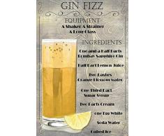 Schatzmix Cocktails Rezept Recipe Gin Fizz orange Blossom Cream Sugar Metal Sign deko Sign Garten Blech