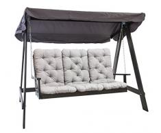 Ambientehome Hollywoodschaukel 3-Sitzer Holzschaukel Schaukel Massivholz inkl. Kissen VETLANDA, Taupegrau