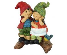 Design Toscano QM2360700 Gartenzwerg EIN Geheimnis verraten, Resin, Mehrfarbig, 10 x 20.5 x 24 cm