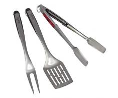 Char-Broil 140 767 - Comfort Grip 3-teiliges Grillbesteck, Edelstahl.