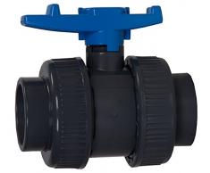 Aquaforte PVC Kugelhahn mit beidseitigen Überwurf, Ø 110 mm Klebemuffe