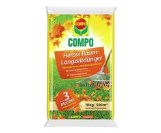 Compo Herbst-Rasen Langzeit-Dünger, 3 Monate Langzeitwirkung, Feingranulat, 10 kg, 500 m²