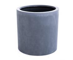 Pflanzkübel Blumenkübel Pflanztopf Blumentopf Fiberglas zylindrischD40xH40cm grau.