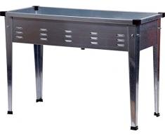 dobar Rechteckiges Tischbeet aus verzinktem Stahl, Robustes Garten, 101 x 44 x 71,5 cm, Silber Hochbeet