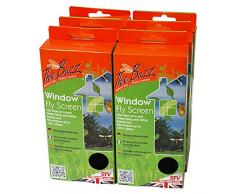 STV International Window Fliegengitter - Multipack, Schwarz, 9,5x22,8x0,58 cm