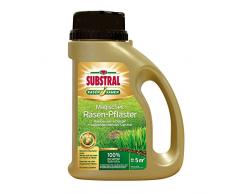Substral Magisches Rasen-Pflaster, Rasenreparatur, Mischung aus Rasensamen, Premium Keimsubstrat und Dünger, 1 kg Streuflasche