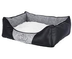 Kerbl 80360 Kuschelbett Chiara mit Strasskrone, 42 x 32 x 18 cm, grau/schwarz