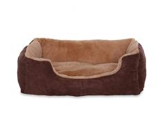 Hundebett, Hundekissen, Hundekörbchen mit Wendekissen, Größe M, Farbe beige/braun